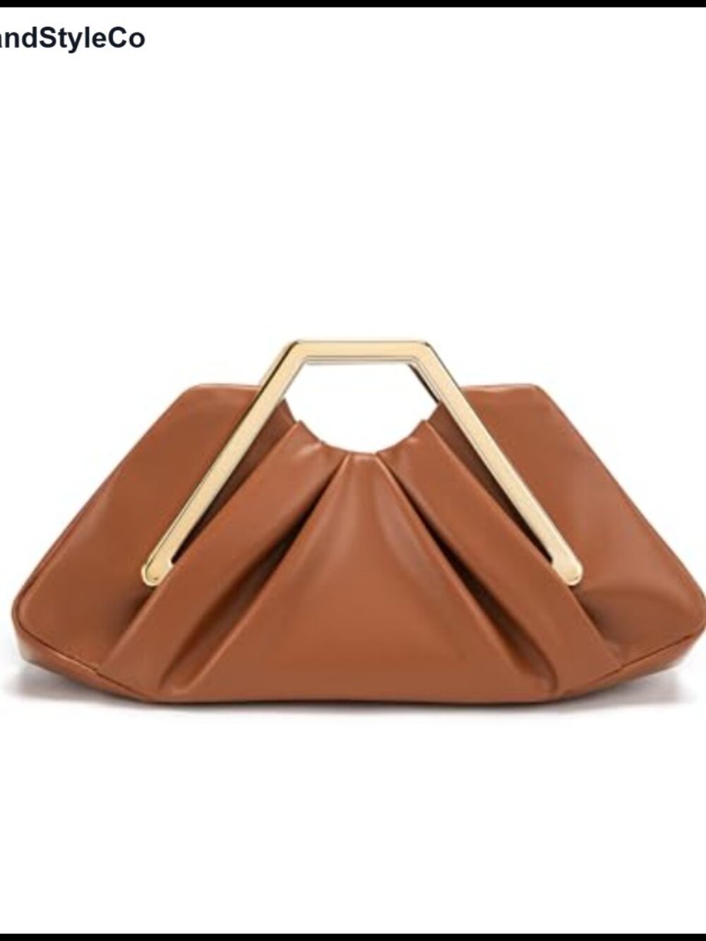 Faux Leather Ruched Clutch Evening Bag Magnetic Snap Spacious